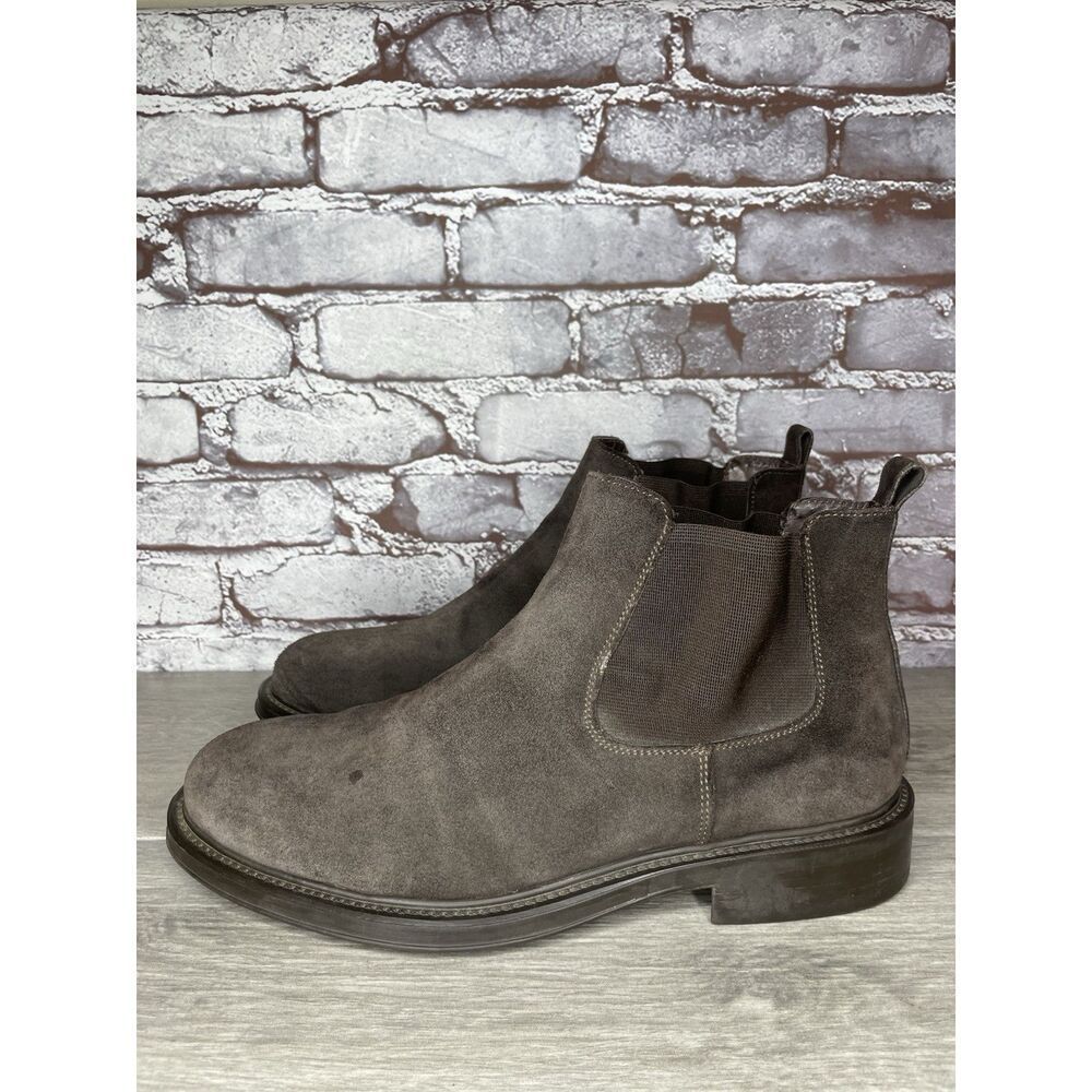 Barneys New York Brown Suede Leather Chelsea Desert Boots Shoes Men Sz 10.5US/44